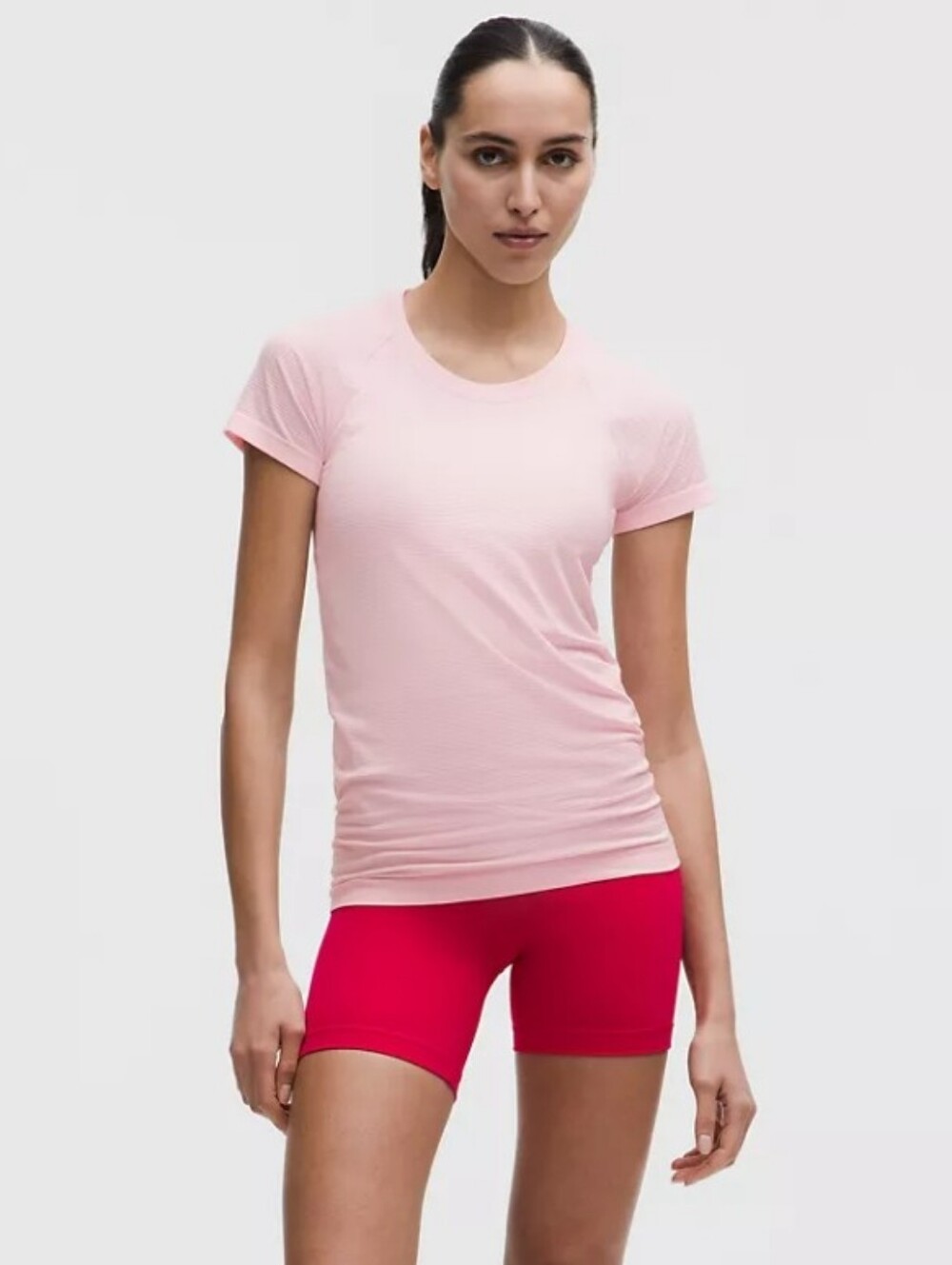 Lululemon Swiftly Tech Cropped Short Sleeve Shirt Strawberry Milkshake Size 2